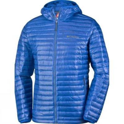 Chaquetas Columbia Platinum Plus 740 TurboDown Hooded Hombre - Azules - Chile TQC613597